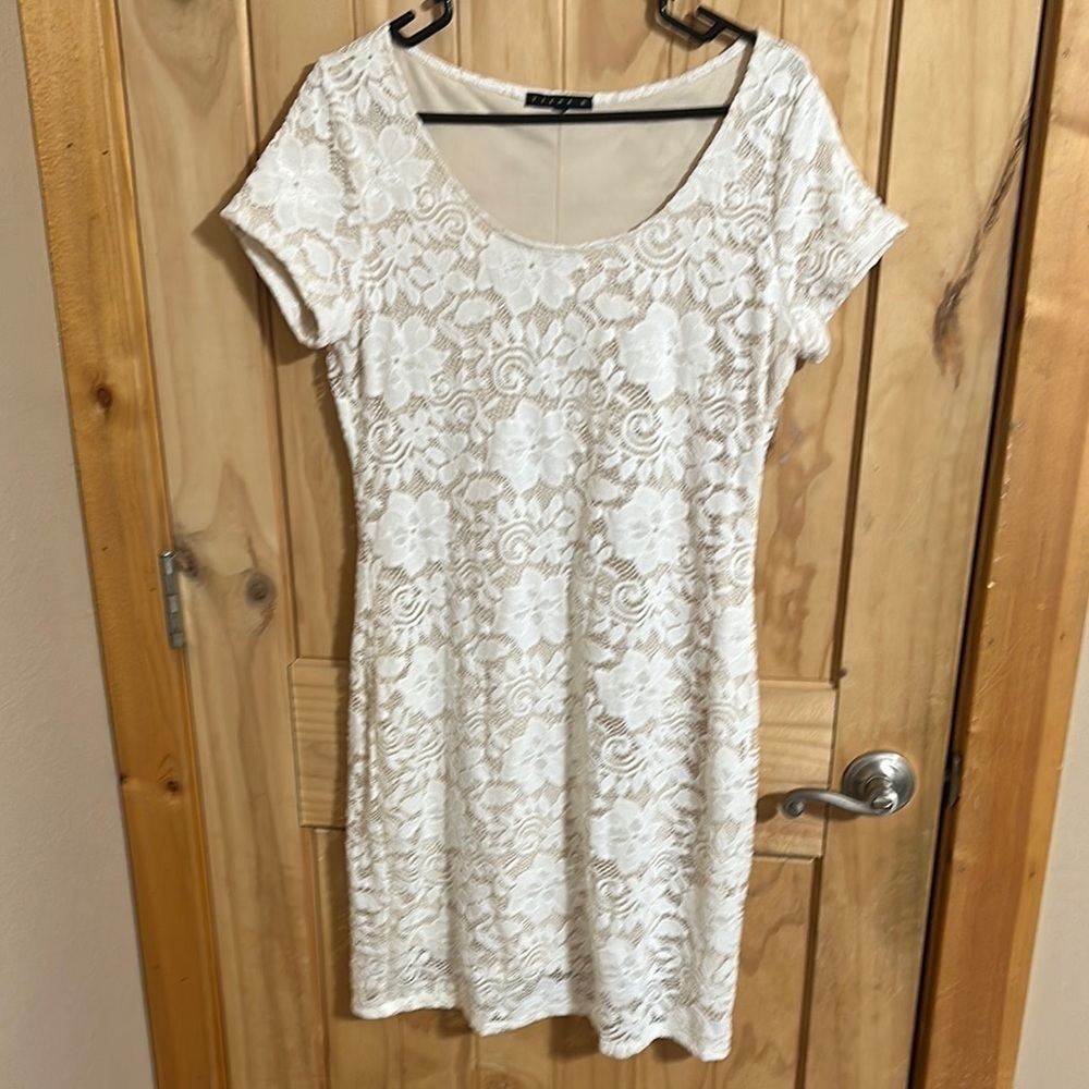 Tiana B.  Elegant White Lace Dress